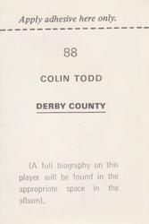1972-73 FKS Wonderful World of Soccer Stars Stickers #88 Colin Todd Back