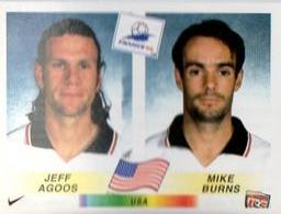 1998 Panini World Cup Stickers #411 Jeff Agoos / Mike Burns Front