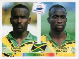 1998 Panini World Cup Stickers #554 Linval Dixon / Durrent Brown Front
