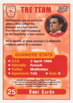 1997-98 Futera Arsenal Fans' Selection #25 Remi Garde Back