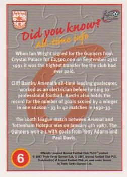 1997-98 Futera Arsenal Fans' Selection #6 Paul Shaw / Marc Overmars / Luis Boa Morte Back
