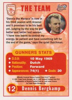 1997-98 Futera Arsenal Fans' Selection #12 Dennis Bergkamp Back