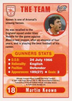 1997-98 Futera Arsenal Fans' Selection #18 Martin Keown Back