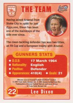 1997-98 Futera Arsenal Fans' Selection #22 Lee Dixon Back