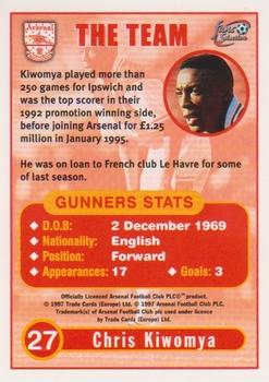 1997-98 Futera Arsenal Fans' Selection #27 Chris Kiwomya Back