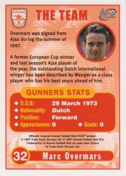 1997-98 Futera Arsenal Fans' Selection #32 Marc Overmars Back