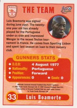 1997-98 Futera Arsenal Fans' Selection #33 Luis Boa Morte Back