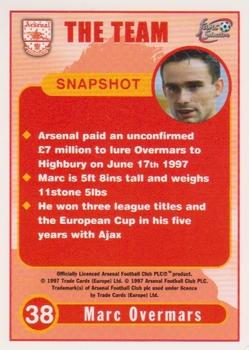 1997-98 Futera Arsenal Fans' Selection #38 Marc Overmars Back