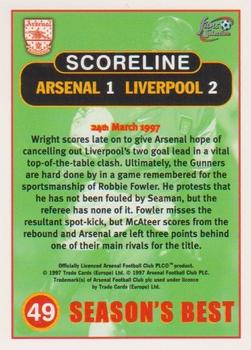 1997-98 Futera Arsenal Fans' Selection #49 Arsenal 1 Liverpool 2 Back