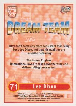 1997-98 Futera Arsenal Fans' Selection #71 Lee Dixon Back