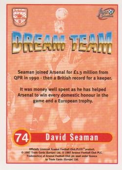 1997-98 Futera Arsenal Fans' Selection #74 David Seaman Back