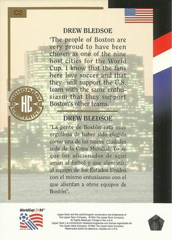 1994 Upper Deck World Cup Contenders English/Spanish - Honorary Captains #C2 Drew Bledsoe Back
