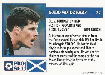1991-92 Pro Set (Scotland) #27 Guido Van De Kamp Back