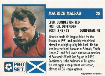 1991-92 Pro Set (Scotland) #28 Maurice Malpas Back