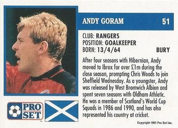 1991-92 Pro Set (Scotland) #51 Andy Goram Back