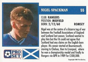 1991-92 Pro Set (Scotland) #55 Nigel Spackman Back