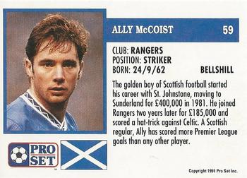 Pro Set Scottish 1991/1992 59 Ally McCoist Rangers No 