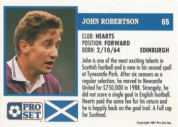 1991-92 Pro Set (Scotland) #65 John Robertson Back