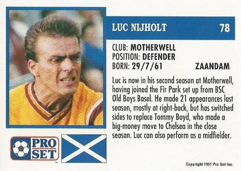 1991-92 Pro Set (Scotland) #78 Luc Nijholt Back