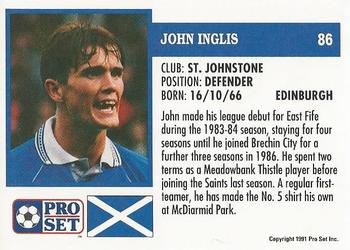 1991-92 Pro Set (Scotland) #86 John Inglis Back