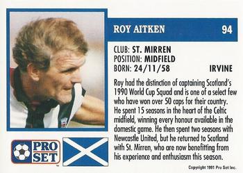 1991-92 Pro Set (Scotland) #94 Roy Aitken Back