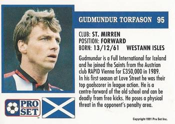 1991-92 Pro Set (Scotland) #95 Gudmundur Torfason Back