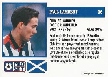 1991-92 Pro Set (Scotland) #96 Paul Lambert Back