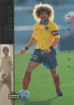 1994 Upper Deck World Cup Contenders English/Spanish - World Cup Superstars #4 Carlos Valderrama Front