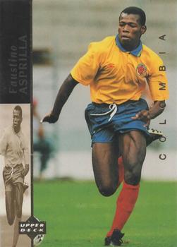 1994 Upper Deck World Cup Contenders English/Spanish - World Cup Superstars #9 Faustino Asprilla Front
