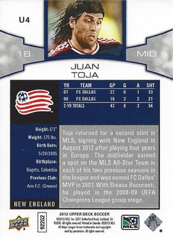 2012 Upper Deck MLS - Update #U4 Juan Toja Back