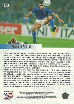 1994 Upper Deck World Cup Contenders English/Spanish - Bora's Fantasy Team #B3 Paolo Maldini Back