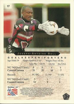 1994 Upper Deck World Cup Heroes and All-Stars #17 Joseph-Antoine Bell Back