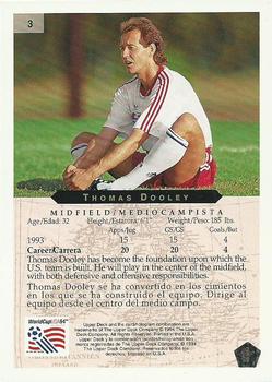 1994 Upper Deck World Cup Heroes and All-Stars #3 Thomas Dooley Back