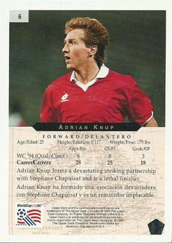 1994 Upper Deck World Cup Heroes and All-Stars #6 Adrian Knup Back