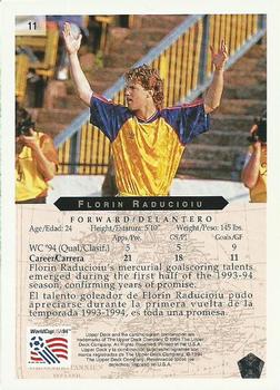 1994 Upper Deck World Cup Heroes and All-Stars #11 Florin Raducioiu Back