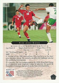 1994 Upper Deck World Cup Heroes and All-Stars #23 Kim Joo-Sung Back