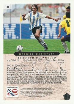 1994 Upper Deck World Cup Heroes and All-Stars #25 Gabriel Batistuta Back
