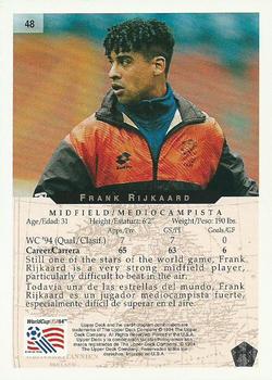 1994 Upper Deck World Cup Heroes and All-Stars #48 Frank Rijkaard Back