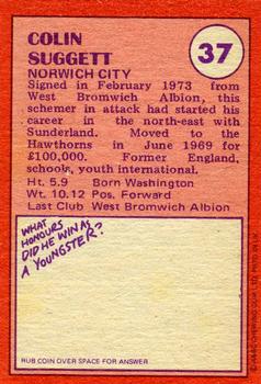 1974-75 A&BC Chewing Gum #37 Colin Suggett Back