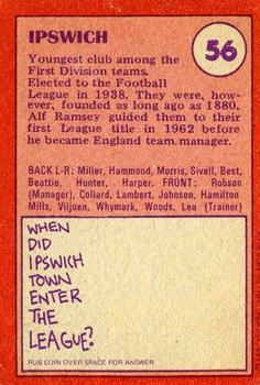 1974-75 A&BC Chewing Gum #56 Ipswich Town Team Back