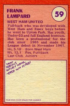 1974-75 A&BC Chewing Gum #59 Frank Lampard Back