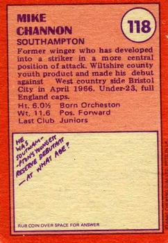 1974-75 A&BC Chewing Gum #118 Mike Channon Back