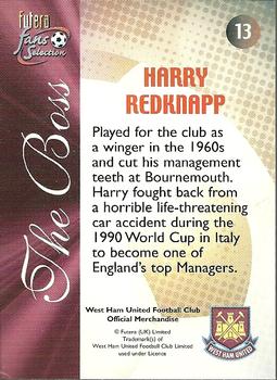 2000 Futera Fans Selection West Ham - Foil #13 Harry Redknapp Back