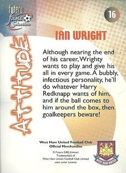 2000 Futera Fans Selection West Ham - Foil #16 Ian Wright Back