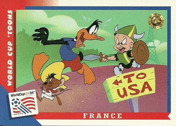 1994 Upper Deck World Cup Toons #64 France - Elmer, Speedy, Daffy Front