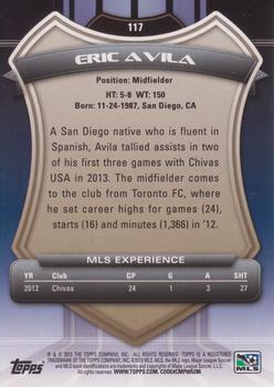 2013 Topps MLS #117 Eric Avila Back