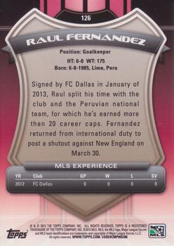 2013 Topps MLS #126 Raul Fernandez Back