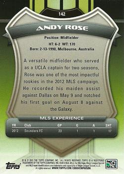 2013 Topps MLS #142 Andy Rose Back