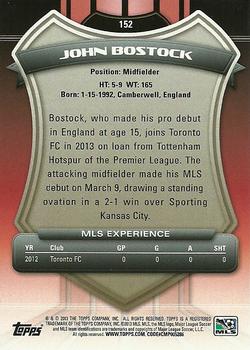 2013 Topps MLS #152 John Bostock Back