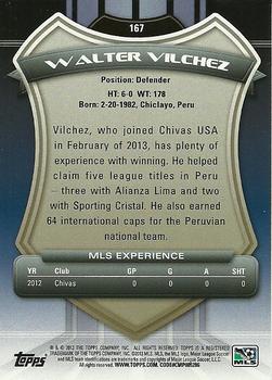 2013 Topps MLS #167 Walter Vilchez Back